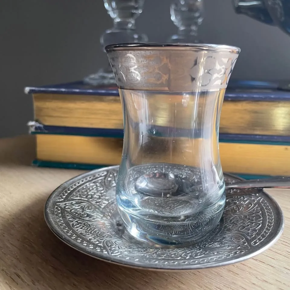 Vintage Silver Lot - tea pot - candles - Turkish cups image indicator(2)