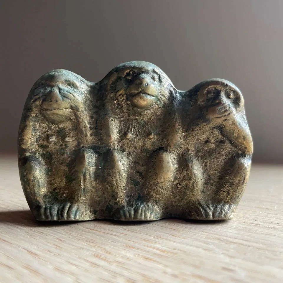 Vintage Brass Monkeys - Three Wise Monkeys