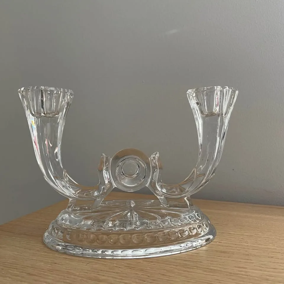 Vintage Crystal 2-Arm Candelabra image indicator(2)