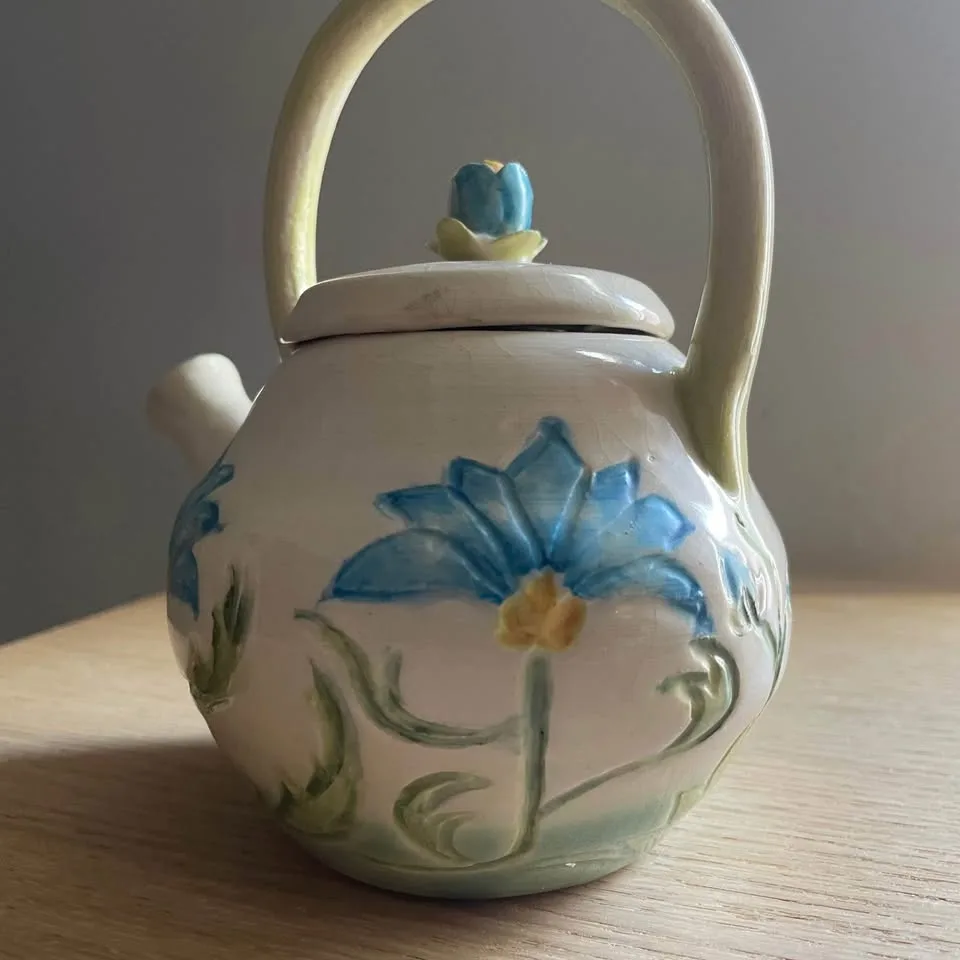 Handmade Studio Pottery Floral Teapot image indicator(3)
