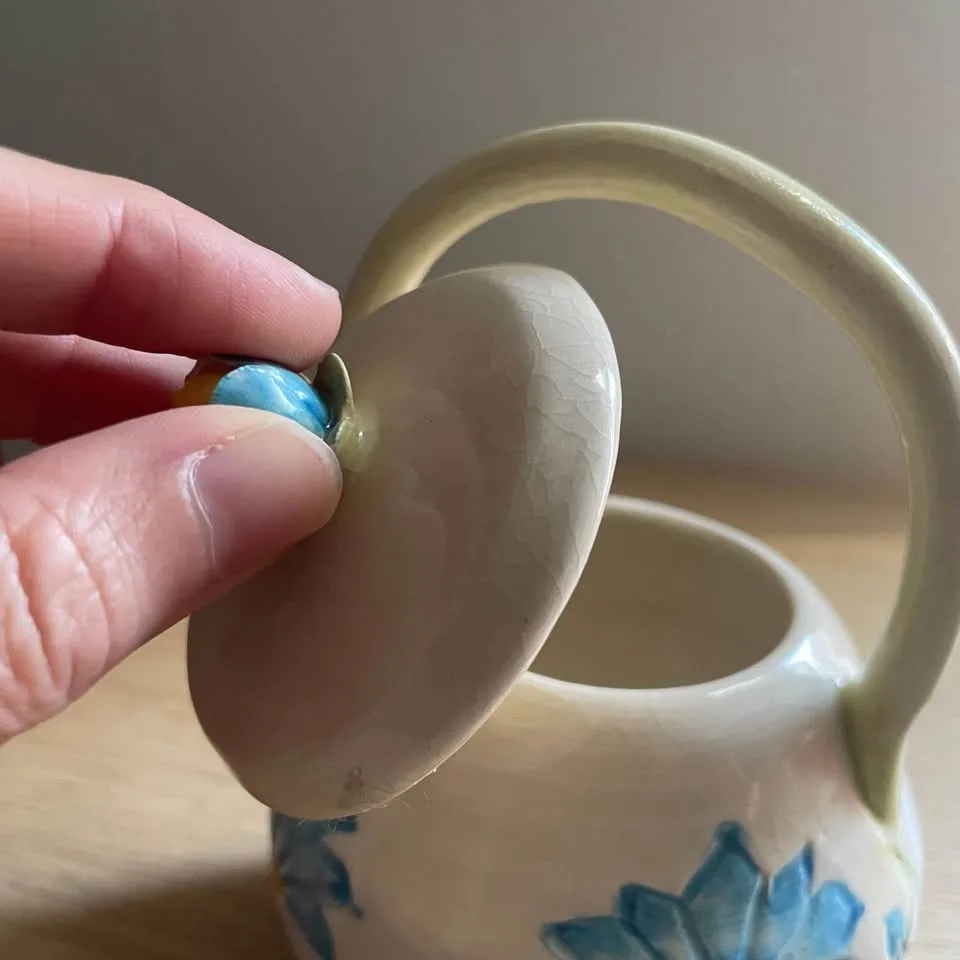 Handmade Studio Pottery Floral Teapot image indicator(4)