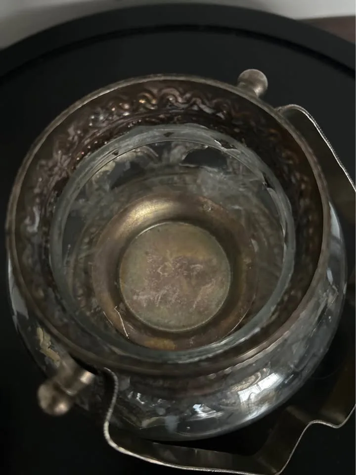 Vintage Indian/Nepalese Ornate Metal & Glass T-Light Lantern – H image indicator(9)