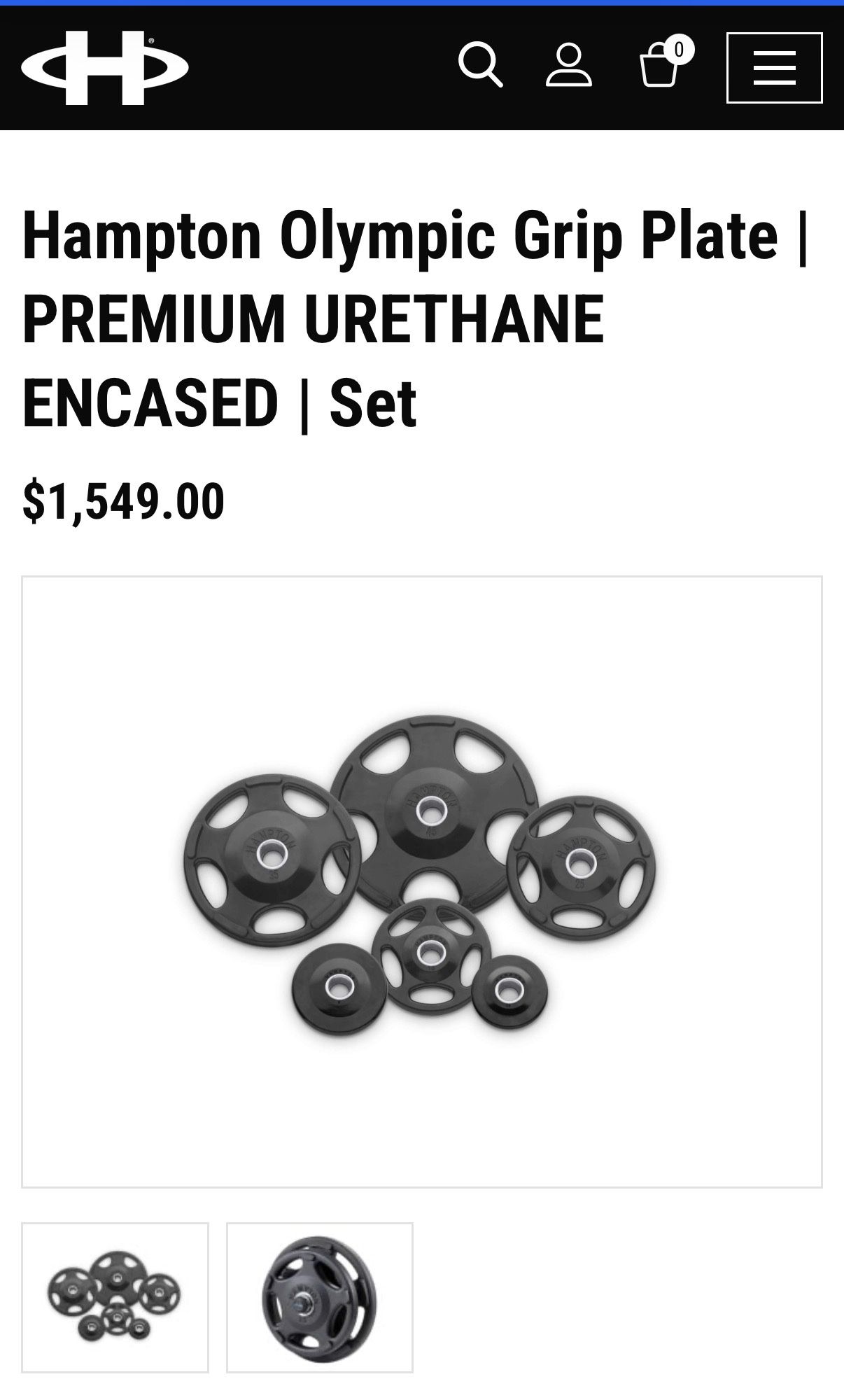 Hampton Urethane Gripper Olympic Weight Plate Set - photo 2