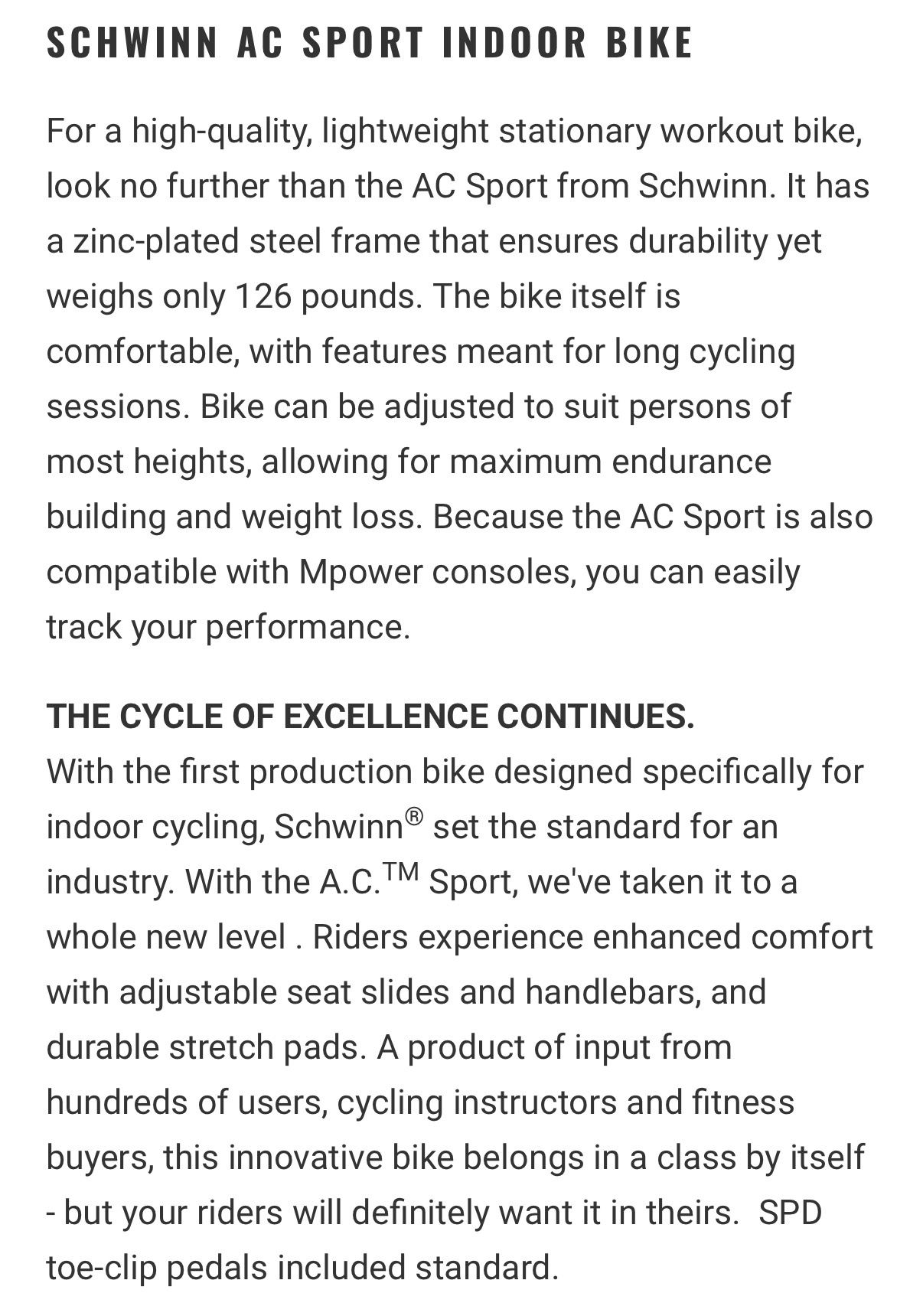 Schwinn AC Sport Indoor Spin Bike - photo 4