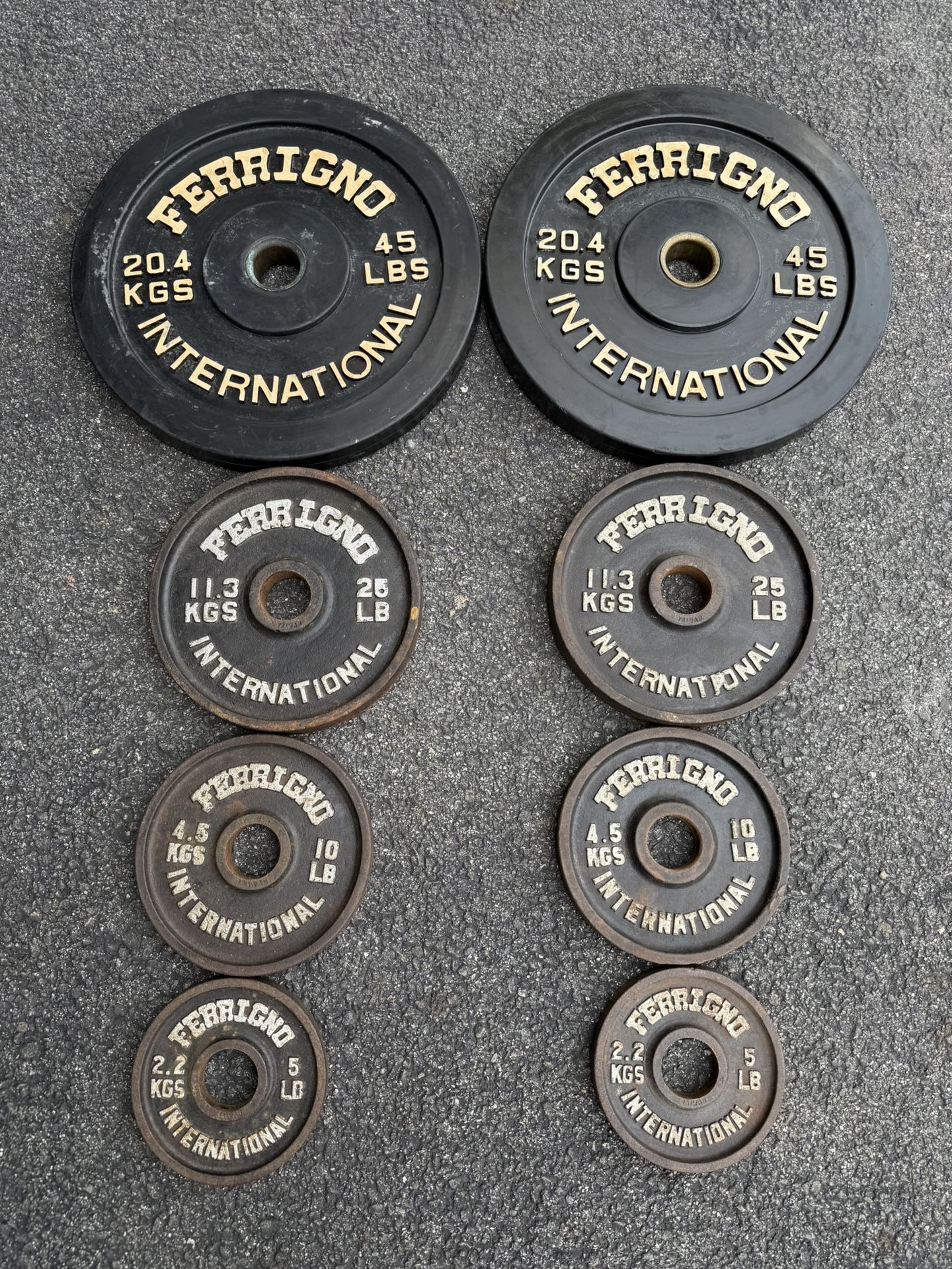 Vintage Ferrigno International Weight Plate Set