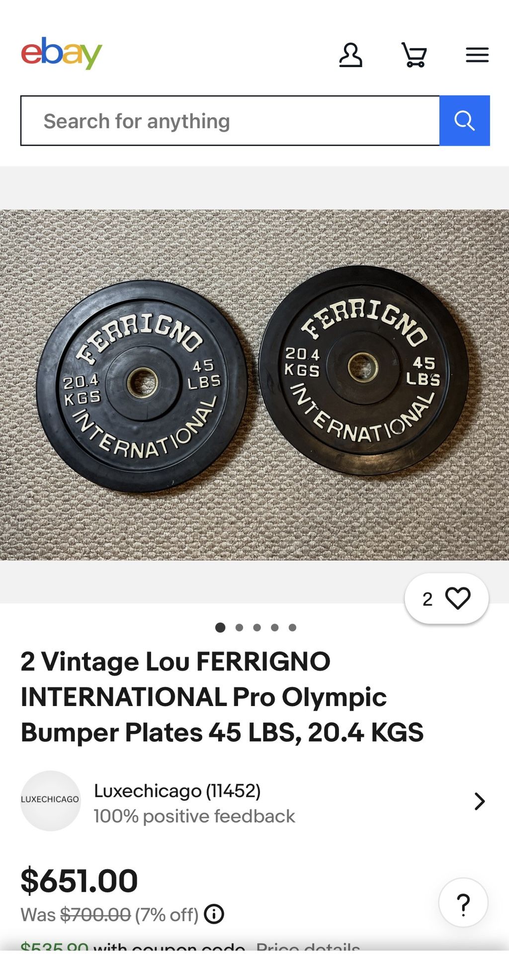 Vintage Ferrigno International Weight Plate Set - photo 5