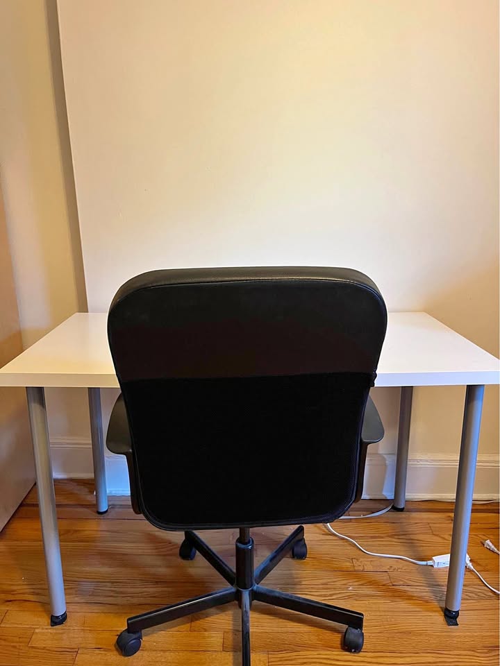 IKEA - White desk LINNMON + Desk Chair RENBERGET