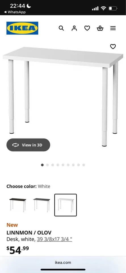 IKEA - White desk LINNMON + Desk Chair RENBERGET image indicator(6)