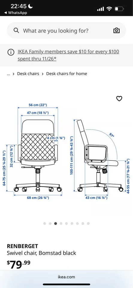 IKEA - White desk LINNMON + Desk Chair RENBERGET image indicator(9)