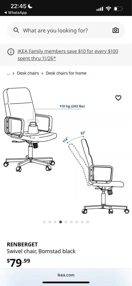 IKEA - White desk LINNMON + Desk Chair RENBERGET image indicator(10)