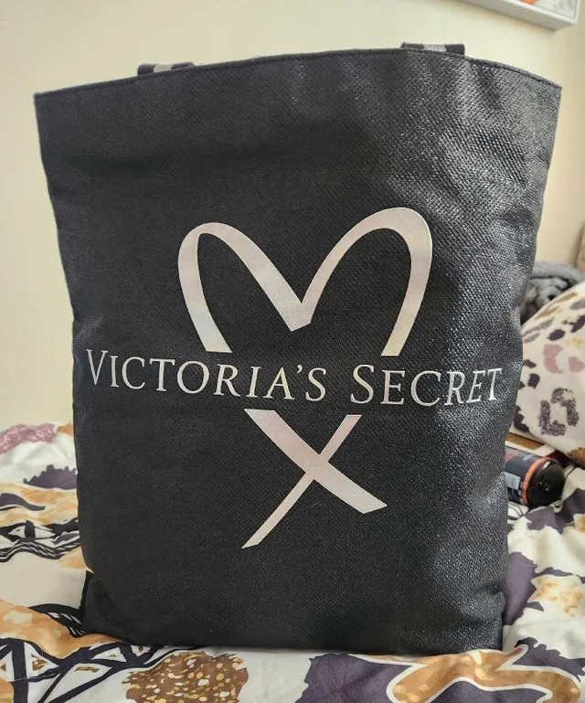Victoria's Secret Black Sparkling Tote Bag