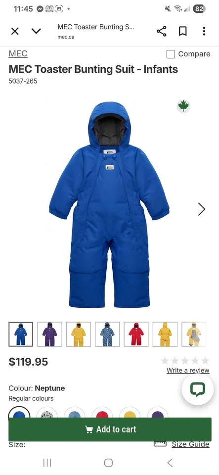 MEC Toaster Bunting Snowsuit 18M image indicator(4)