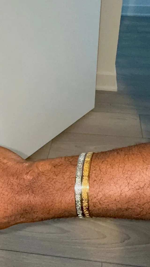 Gold engraved Arabic bracelet image indicator(3)