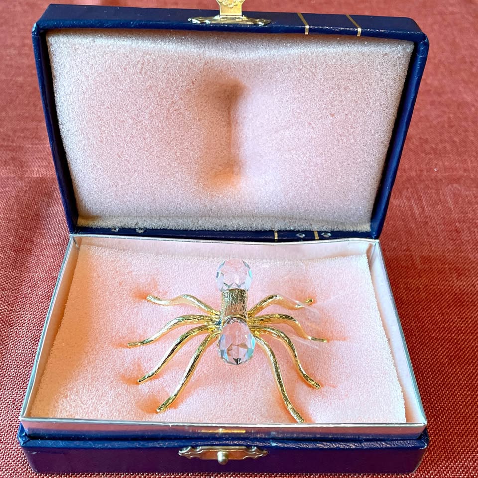 Crystal Gold Spider Figurine