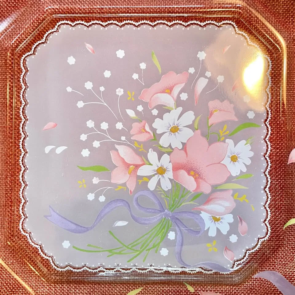 Retro Floral Glass Plates Set of 5 image indicator(3)