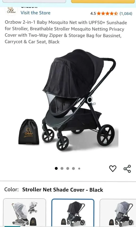 Mosquito net/Sunshade for stroller image indicator(2)