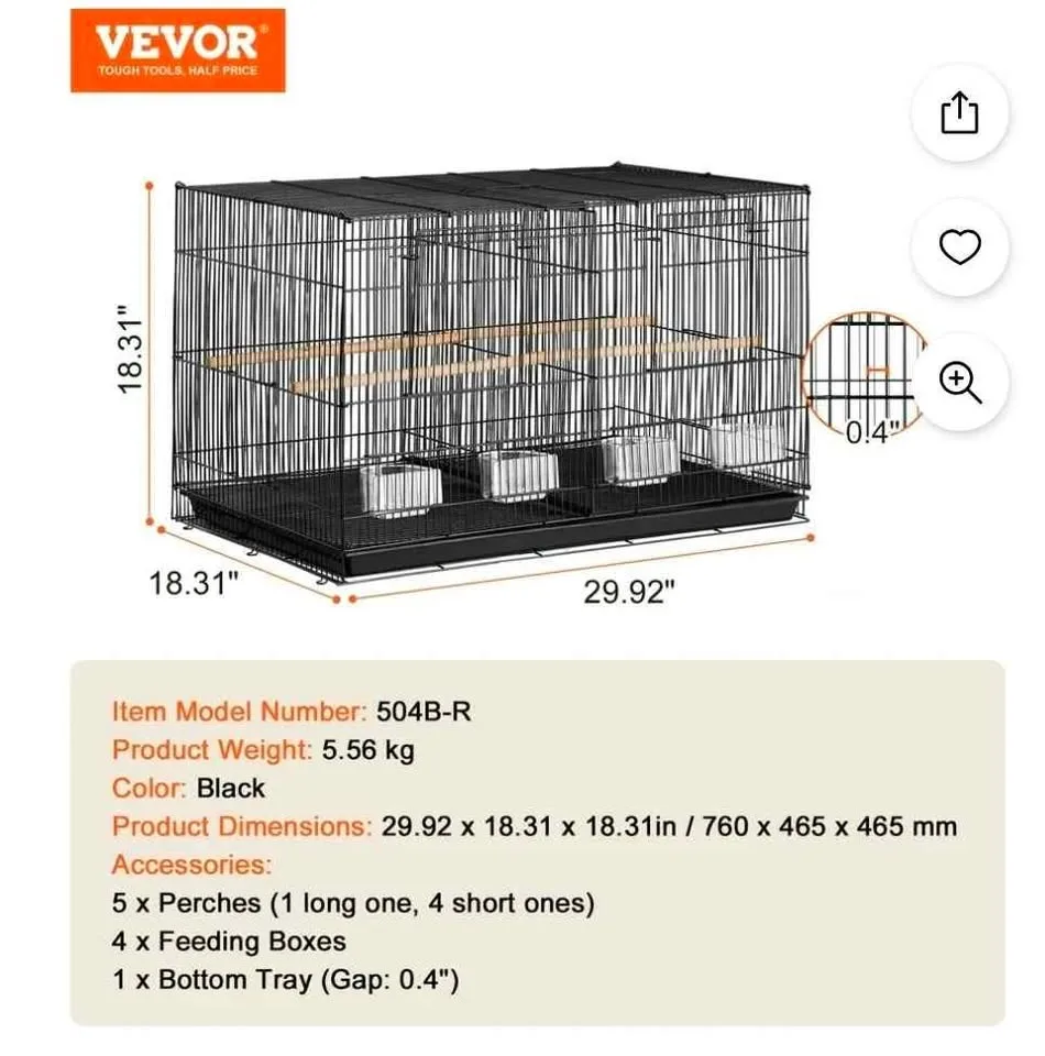 VEVOR Large Flight Cage image indicator(7)