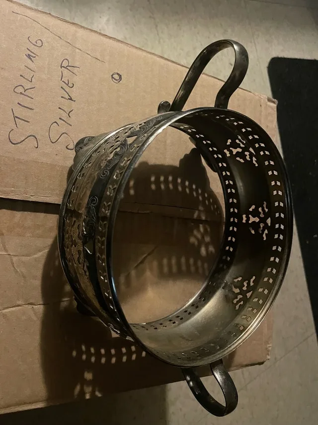 Vintage Silver-Plated Wine Bottle Holder