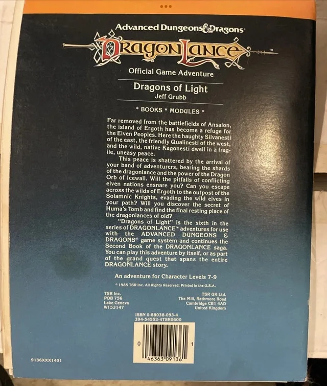 AD&D Dragonlance Dragons Of Light Module image indicator(4)
