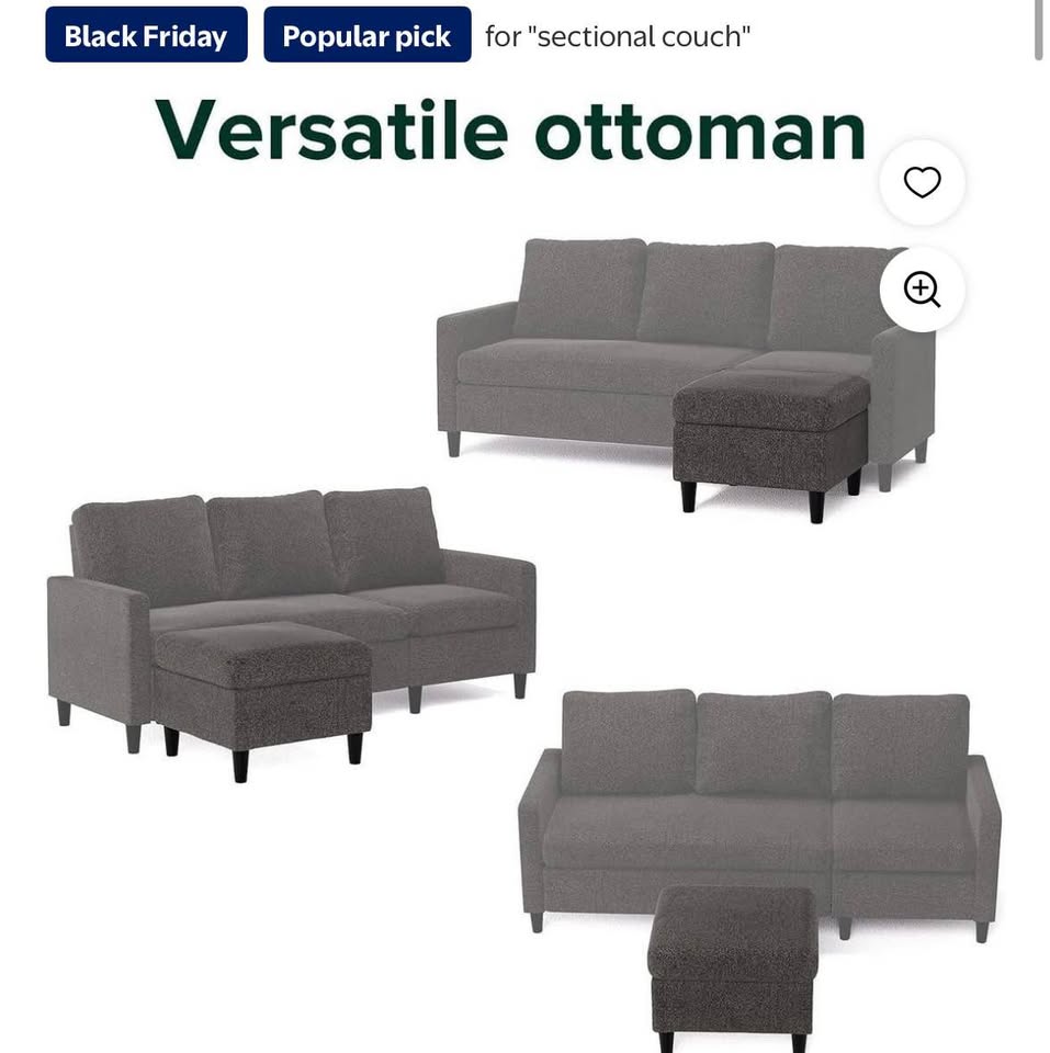 Zinus Hudson Convertible Sofa - Dark Grey - Like New - photo 4
