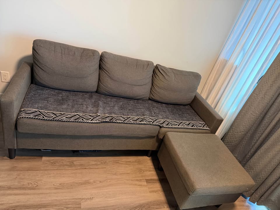 Zinus Hudson Convertible Sofa - Dark Grey - Like New - photo 5