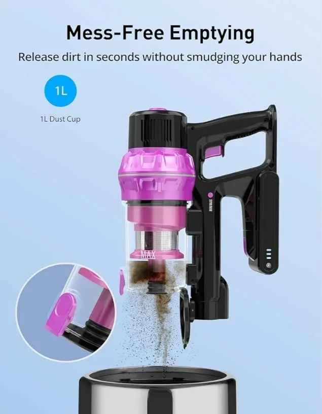 Cordless Vacuum Cleaner,550W 55KPA 60 Mins Runtime image indicator(4)