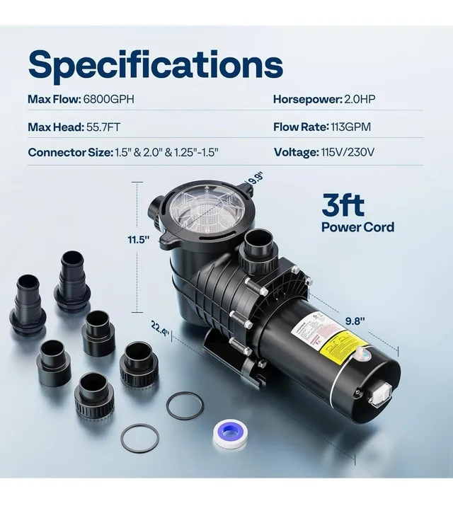 VIVOHOME 2.0HP Pool Pump image indicator(3)