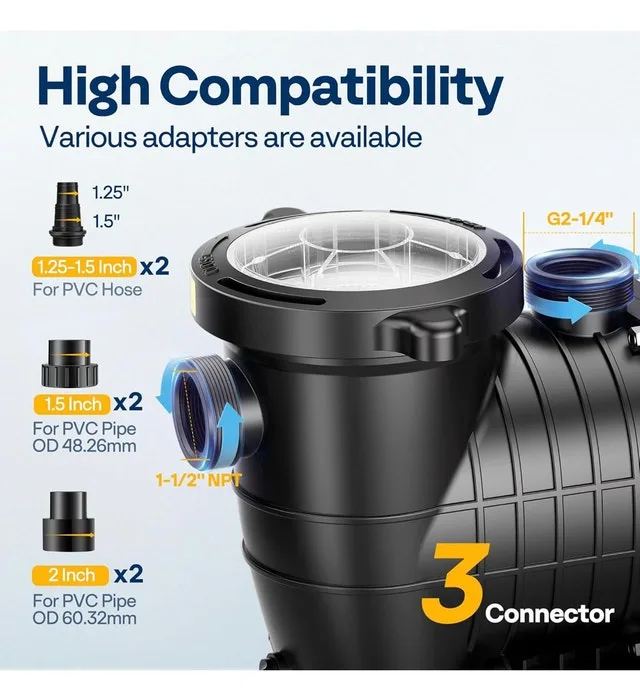 VIVOHOME 2.0HP Pool Pump image indicator(8)