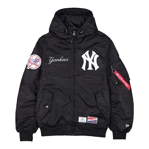 Alpha Industries Yankees Hooded Bomber Jacket BLK SZ XL thumbnail