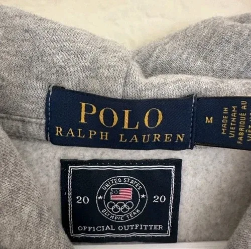 NWT Polo Ralph Lauren GREY TEAM USA OLYMPIC Hoodie Meduim thumbnail