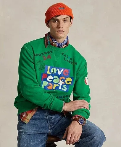 Polo Ralph Lauren Love Peace Paris Sweatshirt SZ S thumbnail