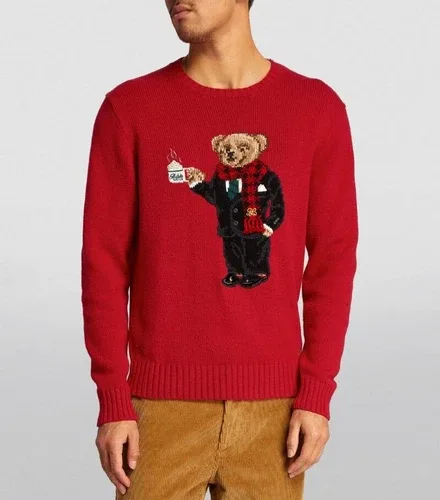 POLO RALPH LAUREN Men's Size XL Red Polo Bear Knit Sweater NWT $ thumbnail