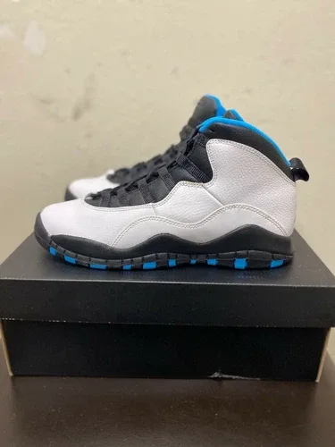 Air Jordan 10 Retro Powder Blue 2014 White Black GS size 7 thumbnail