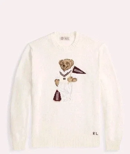 Men's Morehouse Collection Polo Ralph Lauren Bear Sweater XXL thumbnail