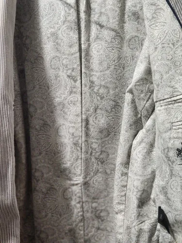 Express White Gray SEERSUCKER Sport Coat SKULL Crossbones Jacket thumbnail