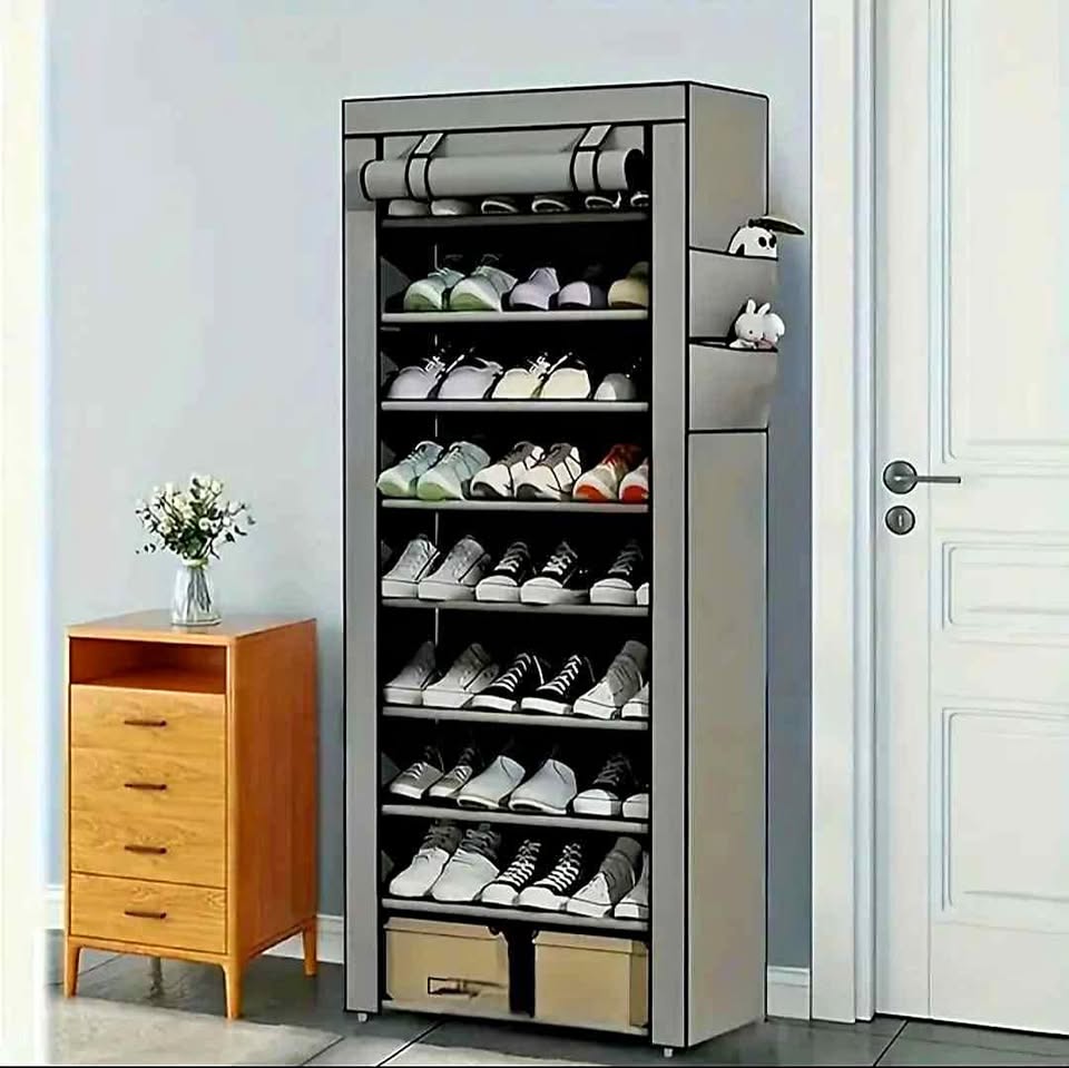 10 Layers 9 Compartments Breathable Shoe Rack