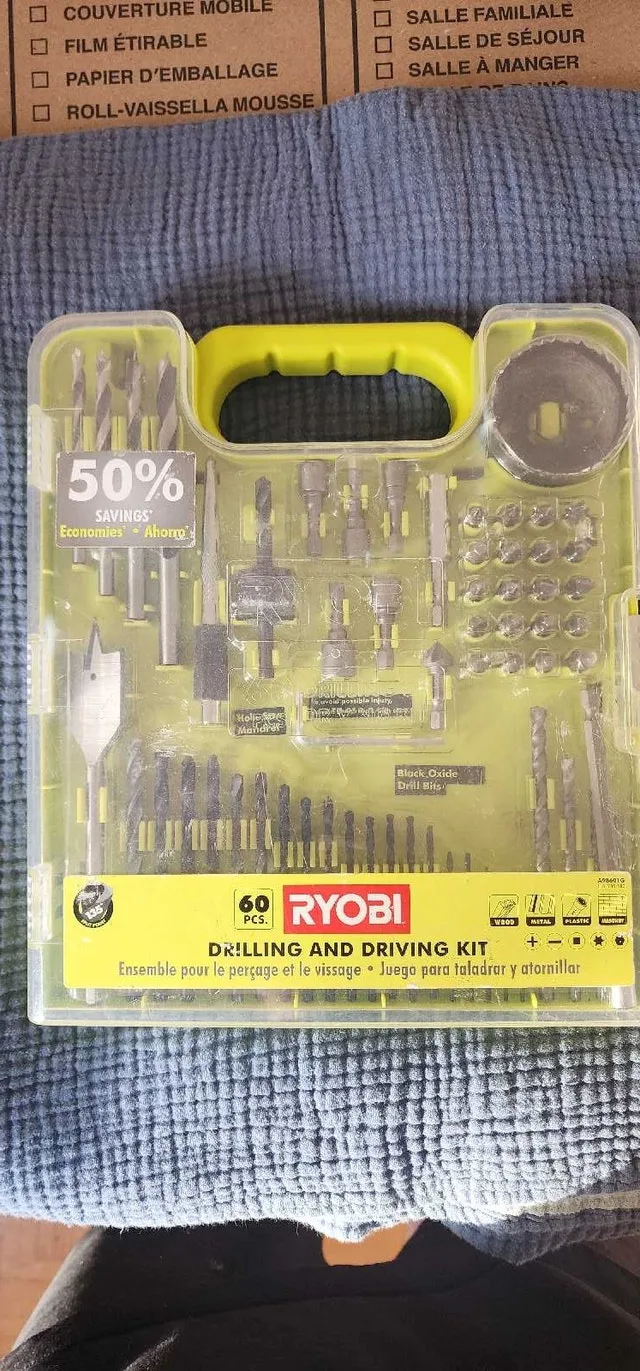 Ryobi drilling rool + 6.5ah battery + bits + charger image indicator(4)