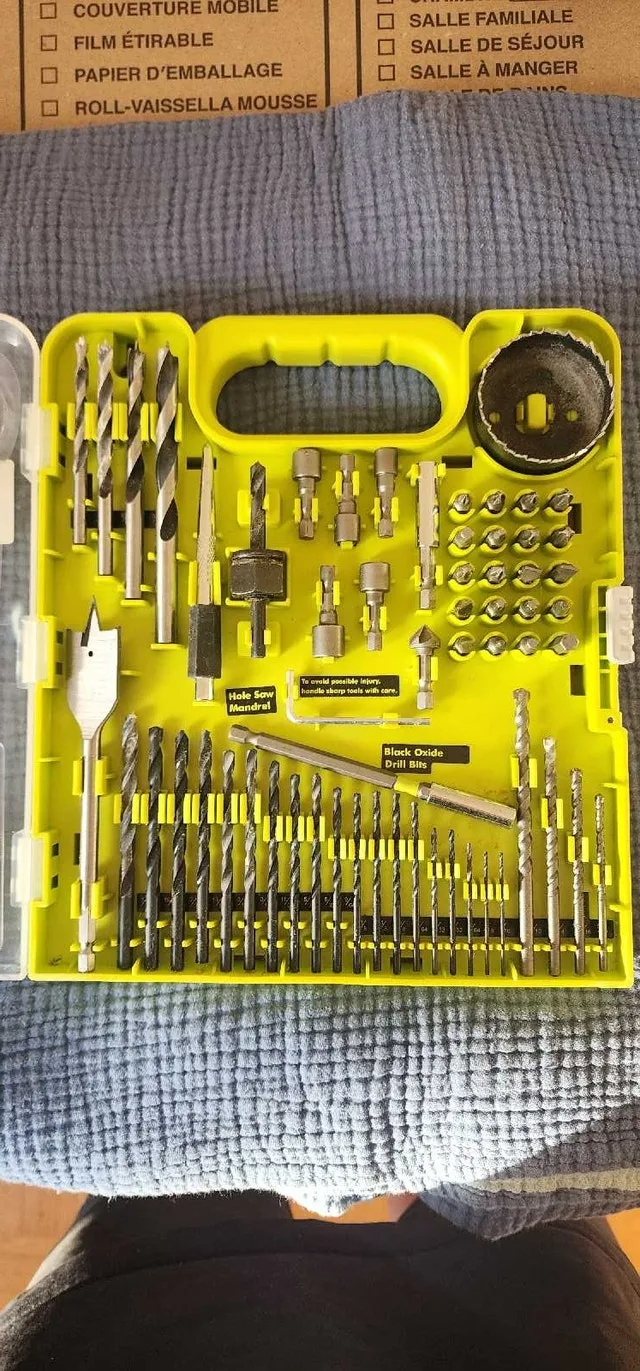Ryobi drilling rool + 6.5ah battery + bits + charger image indicator(5)