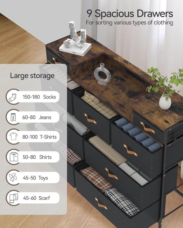 New black dresser for bedroom 9 drawers - photo 2