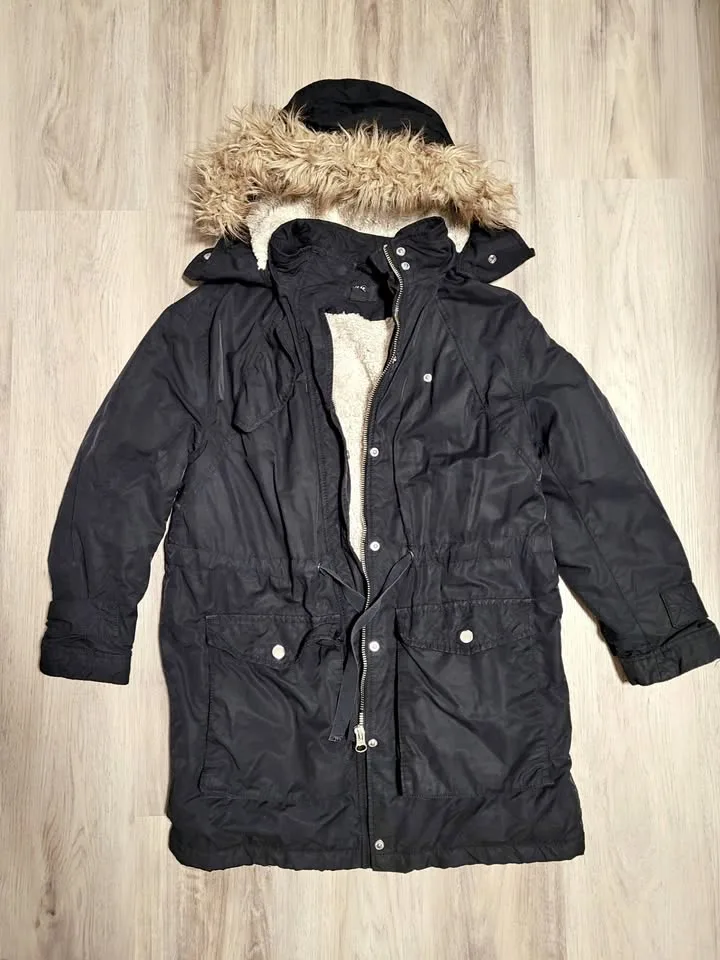 Hooded Faux Fur Trim Jacket – Fall/Spring/Early Winter