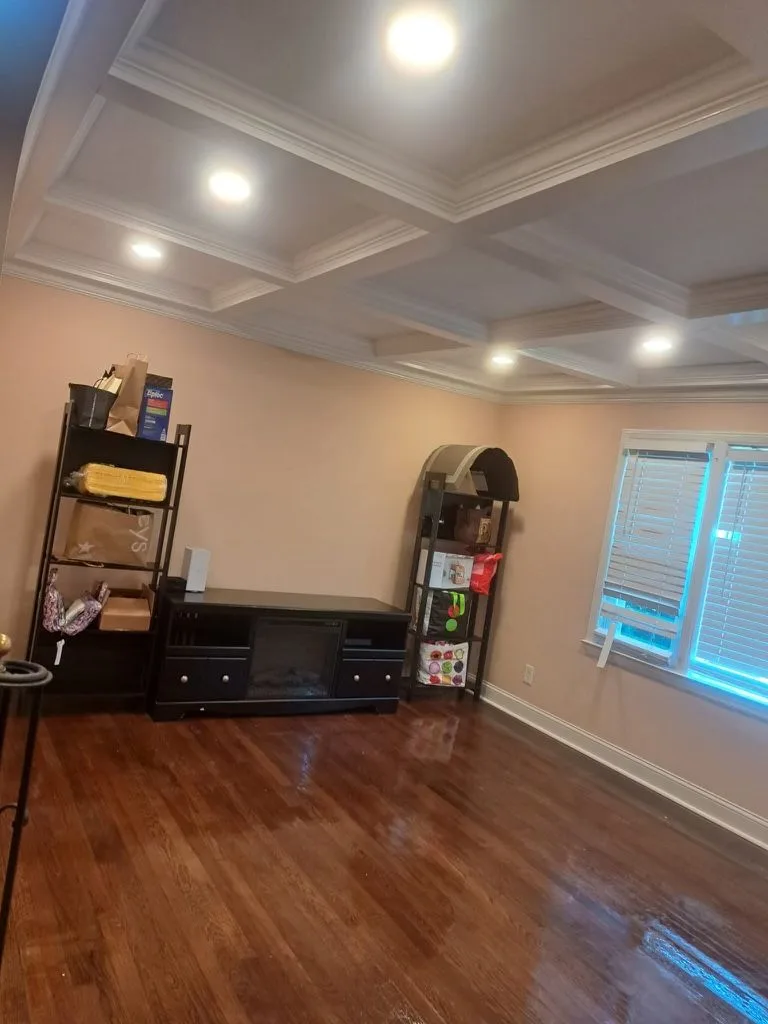 Rustic TV stand with Electric Fire Place image indicator(6)