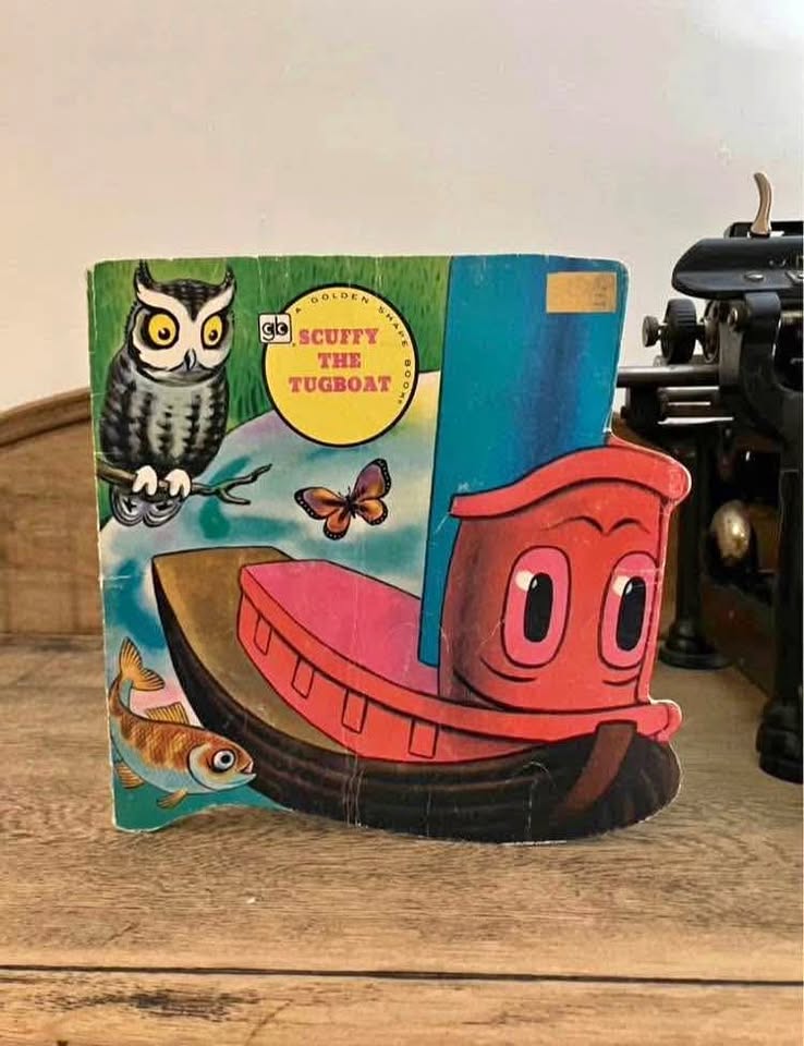 1972 Scuffy The Tugboat A Golden Shape Book Softcover!