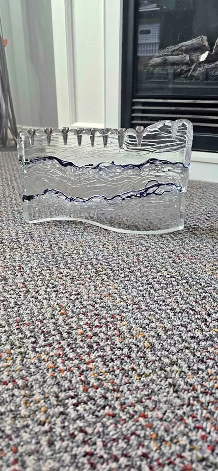 Menorah..thick wavy glass$125
