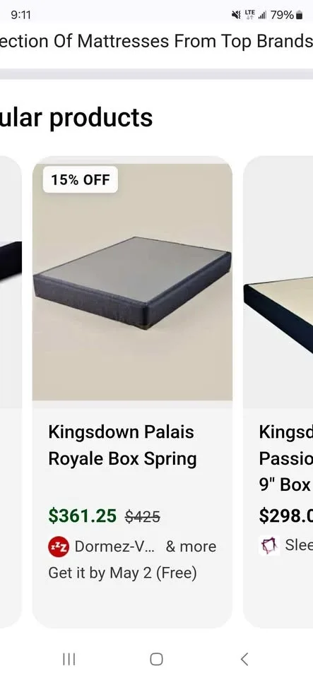 Bed boxspring