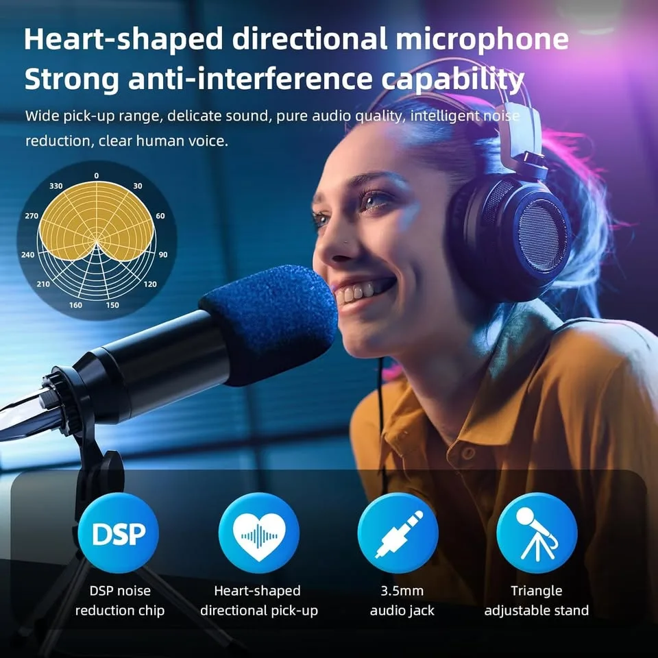 Podcast Equipment Bundle Includes Audio Mixer and BM800 Micropho image indicator(2)