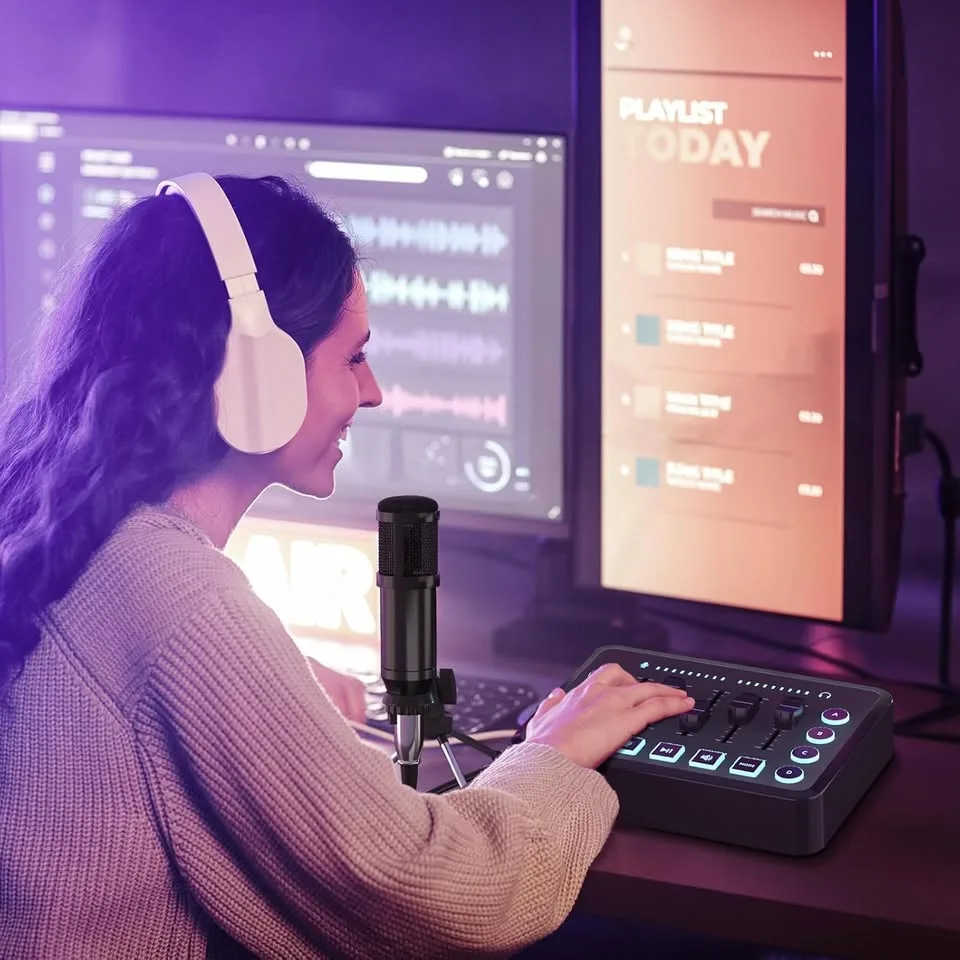 Podcast Equipment Bundle Includes Audio Mixer and BM800 Micropho image indicator(6)