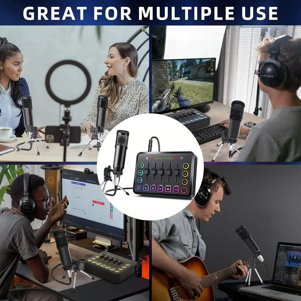 Podcast Equipment Bundle Includes Audio Mixer and BM800 Micropho image indicator(7)