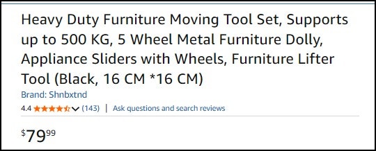 Heavy Duty Furniture Moving Tool Set-Supports up to 500 KG (NEW) - photo 2