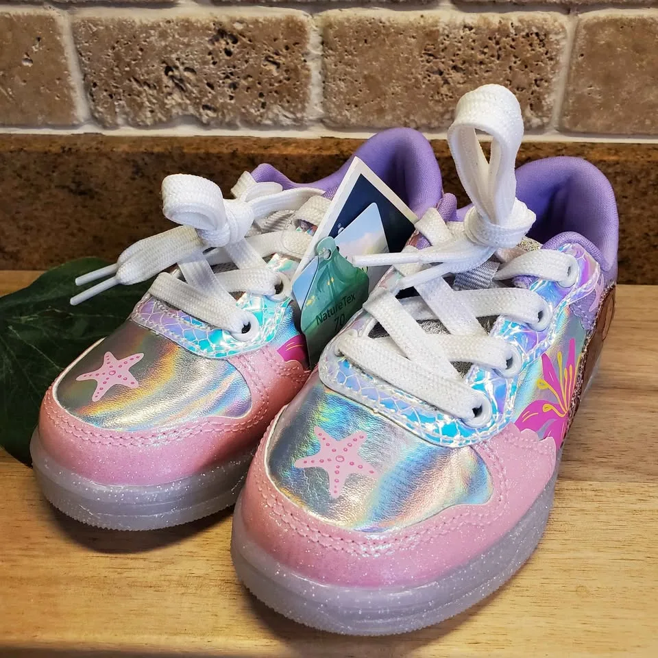 BNWT Little Mermaid Light Up Shoes - Toddler Size 9 image indicator(2)