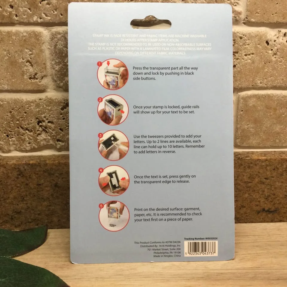 BNIP Customizable Name Stamp for Clothing image indicator(2)